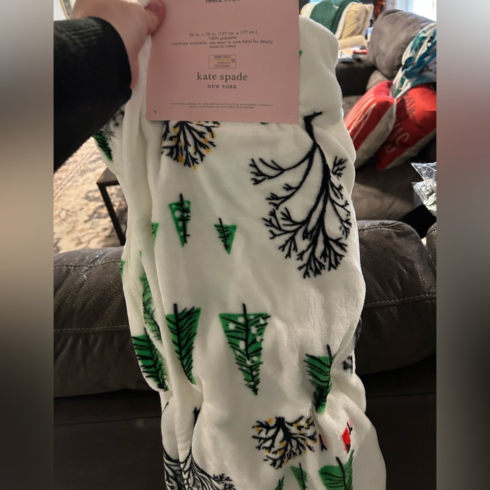 Kate Spade Christmas/Holiday throw blanket